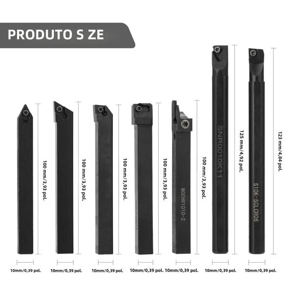 Imagem de Jogo de 21 Ferramentas de Torneamento com Haste de 8mm, 10mm e 12mm