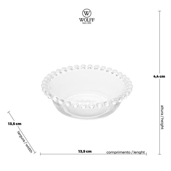 Imagem de Jogo de 3 Bowls Wolff Pearl de Cristal 14cm x 4,5cm