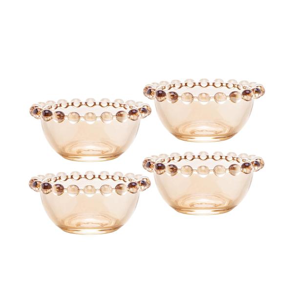 Imagem de Jogo de 4 Bowls Wolff Pearl de Cristal Âmbar 9cm