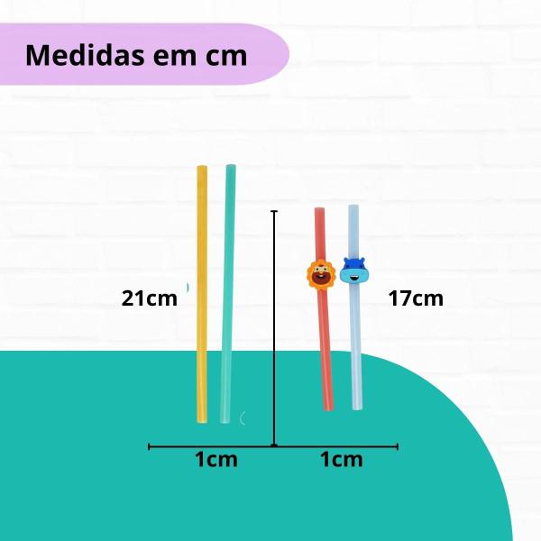 Imagem de Jogo de 4 Canudos Reutilizáveis P/ família Marcus & Marcus