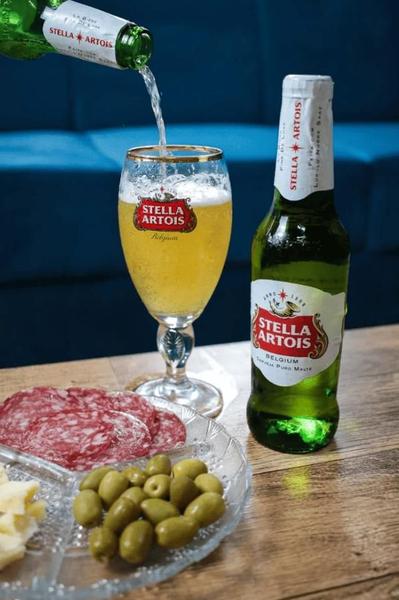 Imagem de Jogo de 4 Taças Cálice Stella Artois Borda Dourada