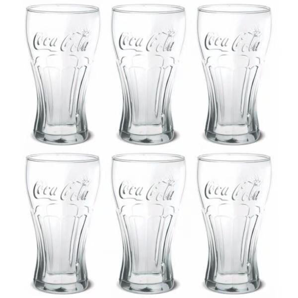 Imagem de Jogo de 6 Copo Coca Cola Vidro 300ML Nadir Transparente