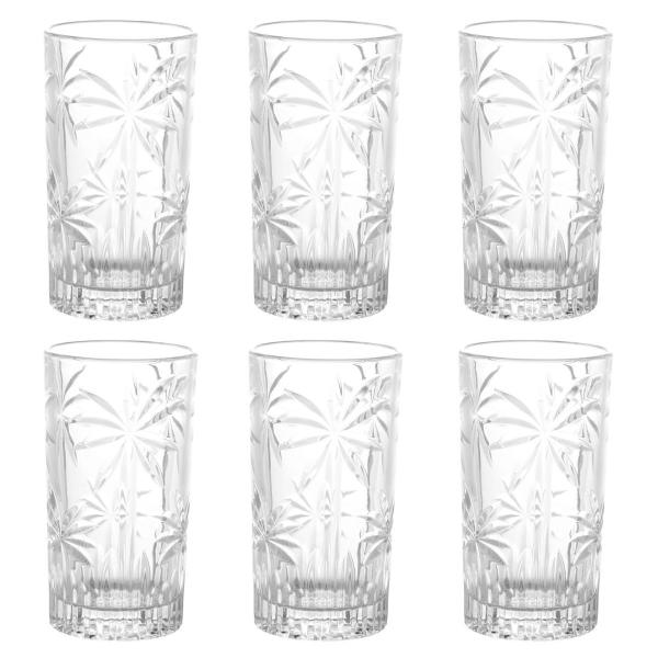 Imagem de Jogo De 6 Copos Cristal Palm Tree 330 Ml Agua Suco 28147