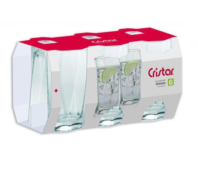 Jogo de 6 copos de Vidro 359ml Mozart - Cristar Imagem de Jogo de 6 copos de Vidro 359ml Mozart - Cristar