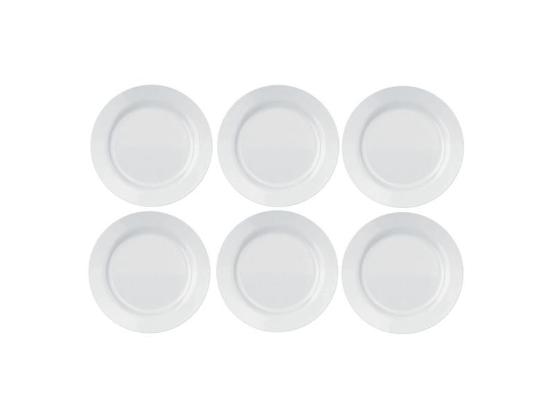 Jogo de 6 Pratos 26,5cm Raso Menu Branco de Vidro Buffet 500gr Duralex - Nadir Figueiredo Imagem de Jogo de 6 Pratos 26,5cm Raso Menu Branco de Vidro Buffet 500gr Duralex