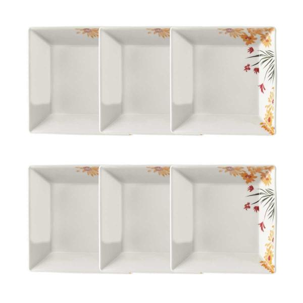 Jogo De 6 Pratos Fundos 21x21 Cm Oxford Quartier Nature Imagem de Jogo De 6 Pratos Fundos 21x21 Cm Oxford Quartier Nature
