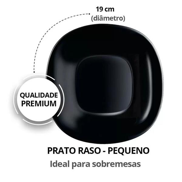 Imagem de Jogo de 6 pratos para sobremesa preto-Luminarc