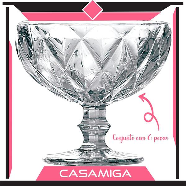 Imagem de Jogo de 6 Taças Sobremesa Diamante Clear 310ML Class Home