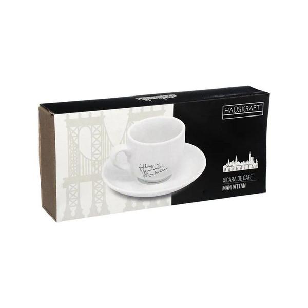 Imagem de Jogo de 6 Xícaras Café Manhattan 90ml Porcelana Branca Haüskraft