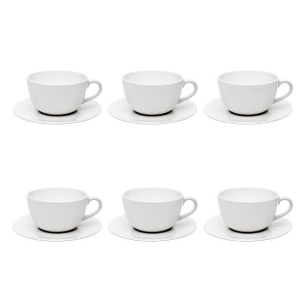 Jogo De 6 Xícaras De Chá Café Com Pires 200ml Unni White Oxford Imagem de Jogo De 6 Xícaras De Chá Café Com Pires 200ml Unni White Oxford
