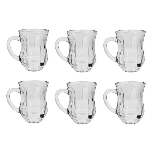 Jogo de 6 Xícaras em Vidro para Café Silhouete 120 ml - UNIKHOME Imagem de Jogo de 6 Xícaras em Vidro para Café Silhouete 120 ml