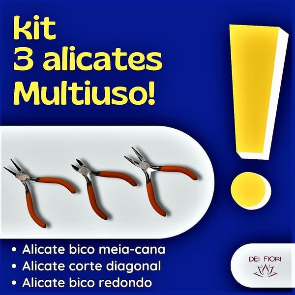 Imagem de Jogo De Alicates Para Artesanatos Eletro Bijuterias 3 Peças