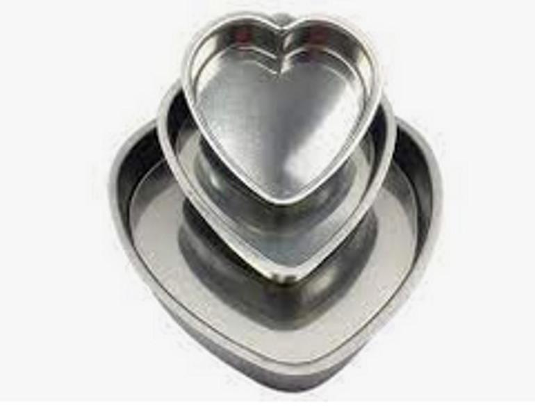 Imagem de Jogo de Assadeiras, Forma de Bolo Coração 3pçs - P,M,G em Alumínio Reforçado