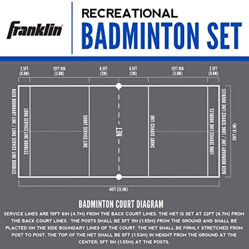 Imagem de Jogo de Badminton Franklin Sports - Rede Portátil - Adultos e Crianças - Quintal/Jardim - 4 Raquetes