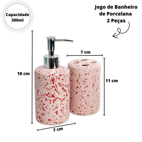 Imagem de Jogo de banheiro de porcelana 2 peças 300ml