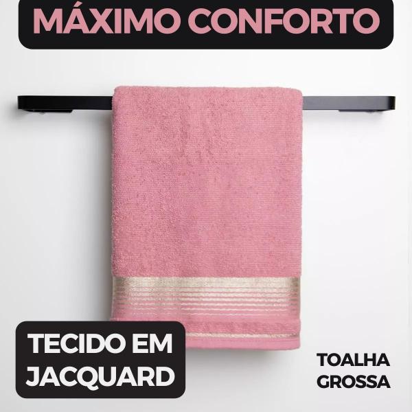 Imagem de Jogo de banho 5 peças cor gris e rosa max