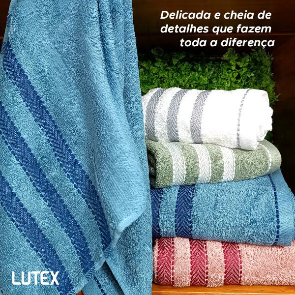 Imagem de Jogo de Banho Corttex Asti Jacquard Alta Absorção Toalha 100% Algodão Macia Grossa Kit 2 Peças