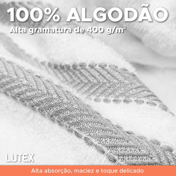 Imagem de Jogo de Banho Corttex Asti Jacquard Alta Absorção Toalha 100% Algodão Macia Grossa Kit 4 Peças