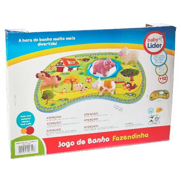 Imagem de Jogo De Banho Fazendinha Em Vinil Animais Líder Brinquedos