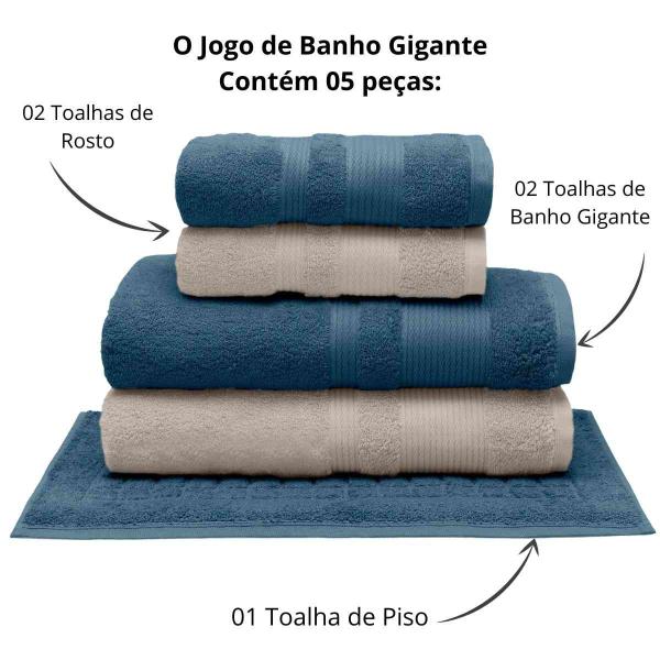 Imagem de Jogo de Banho Gigante Buettner 05 Peças Aliance 100% Algodão Egípcio