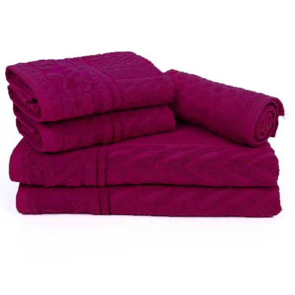 Jogo de Banho Lm Tricot 5 Peças Pink (2 Toalhas de Banho + 2 Toalhas de Rosto e 1 Piso) - L M TECELAGEM LTDA Imagem de Jogo de Banho Lm Tricot 5 Peças Pink (2 Toalhas de Banho + 2 Toalhas de Rosto e 1 Piso)