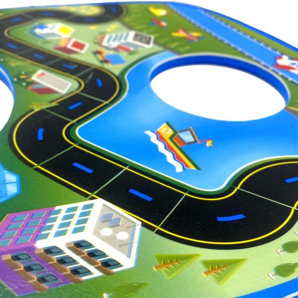 Imagem de Jogo De Banho Pista Com 4 Carrinhos Vinil Macio Brincar Água - Lider Brinquedos