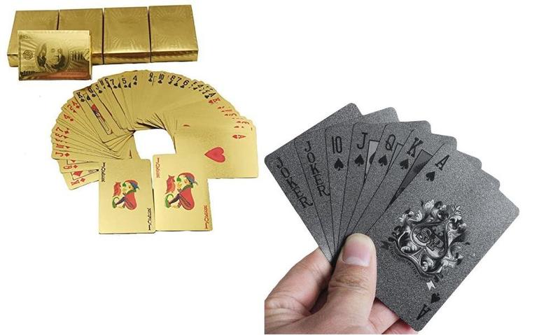 Jogo de Baralho Dourado Gold Ouro Carteado Cartas Poker Truco Dollar Resistente água Imagem de Jogo de Baralho Dourado Gold Ouro Carteado Cartas Poker Truco Dollar Resistente água