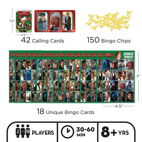 Imagem de Jogo de bingo AQUARIUS Christmas Vacation Family com 18 cartas