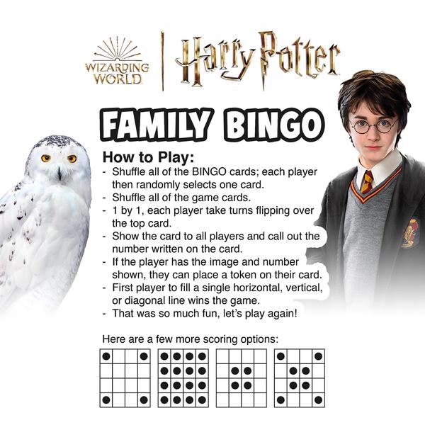 Imagem de Jogo de bingo AQUARIUS Harry Potter Family com 18 cartas para crianças maiores de 8 anos