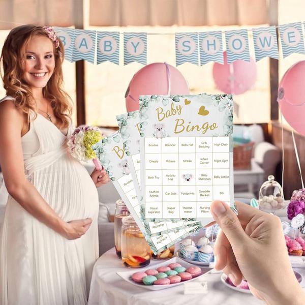 Imagem de Jogo de bingo Baby Shower YIFAM Eucalyptus Foliage para 20 jogadores