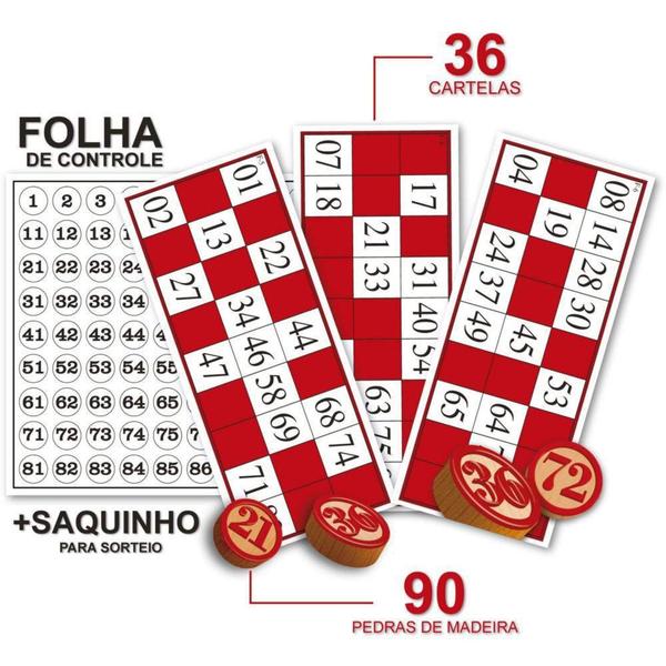 Imagem de Jogo De Bingo em madeira com 36 Cartelas Pais & Filhos - Pais e Filhos