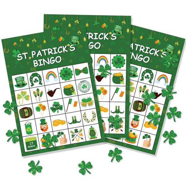 Imagem de Jogo de bingo Omgouue St. Patrick's Day Shamrock Irish 24 Player