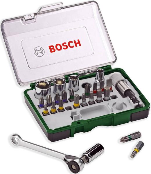 Imagem de Jogo De Bits E Soquetes Com Catraca 27 Peças - Bosch