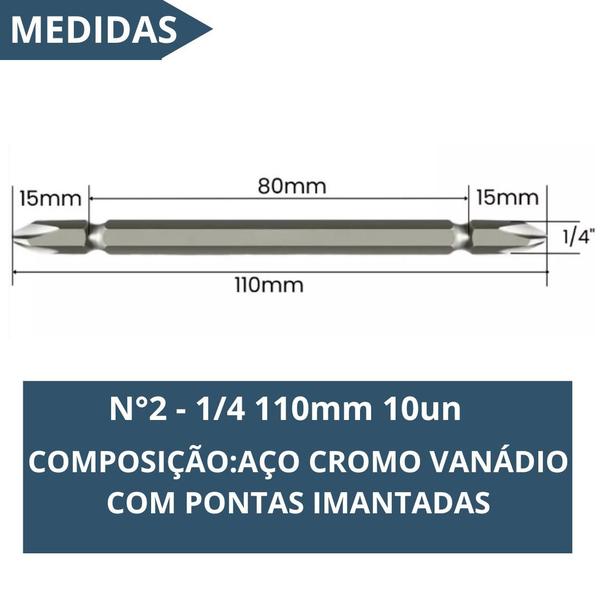 Imagem de Jogo de bits longos 110mm 10un com imã nas pontas reforçada