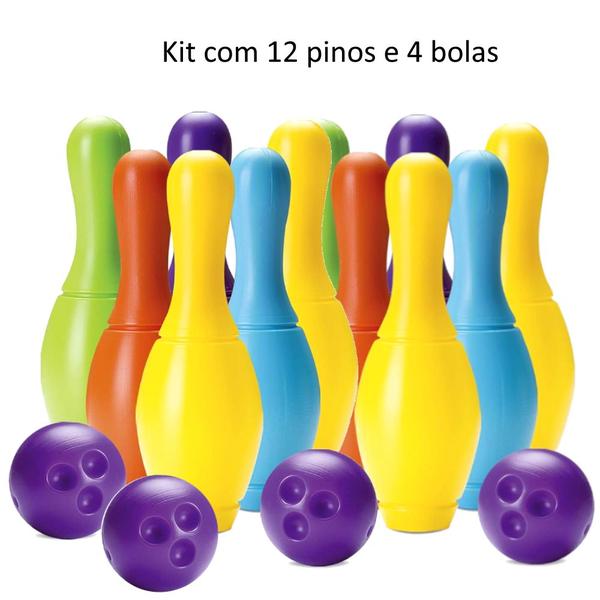 Imagem de Jogo de Boliche Bolichão de Brinquedo com 16 Peças Roma