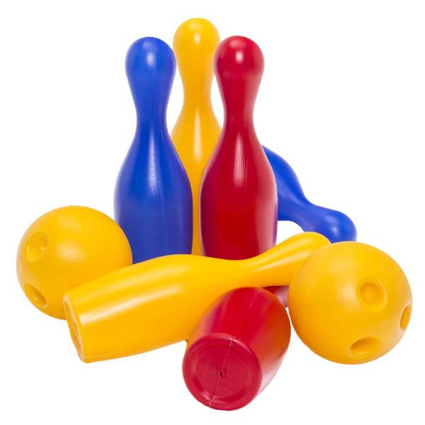 Imagem de Jogo De Boliche Infantil 6 Pinos + 2 Bolas  Cardoso Toys  Brinquedo Crianças +3 Anos