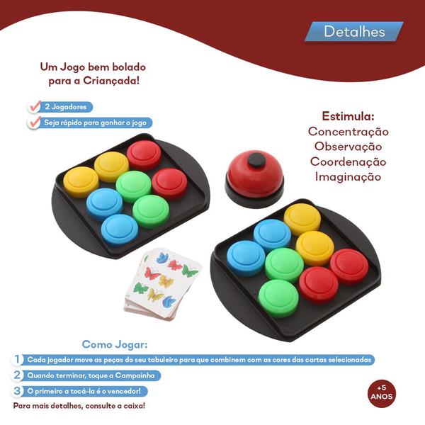 Imagem de Jogo De Botões Brinquedo Educativo Move Ball Cartas Infantil