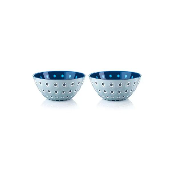 Imagem de Jogo de bowls em acrílico Guzzini Le Murrine 2 peças 12cm azul claro com azul mediterrâneo