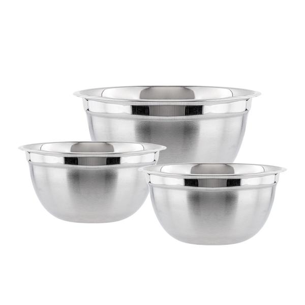 Imagem de Jogo de Bowls Médio e Pequenos em Aço Inox 22 18 e 14cm Weck