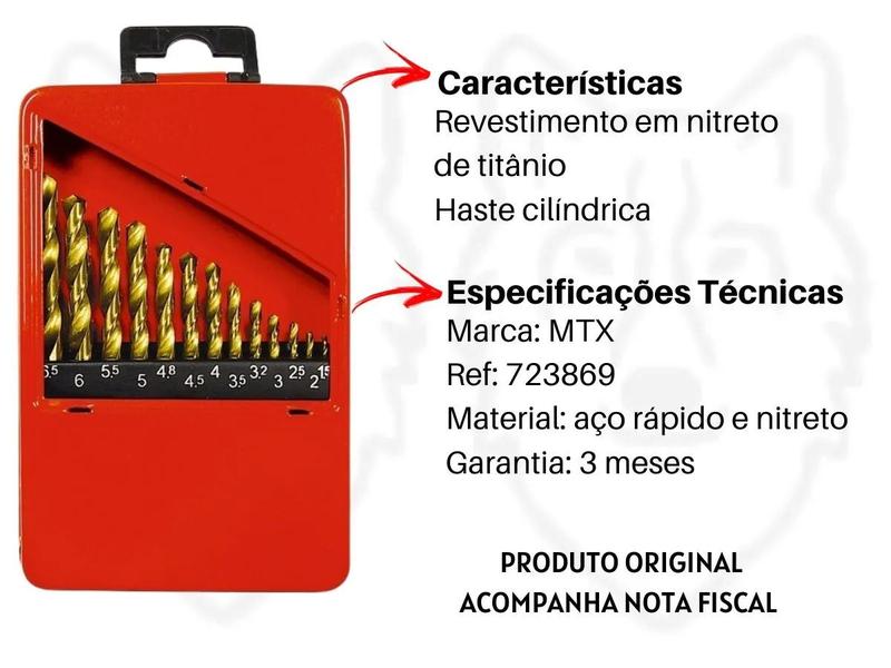 Imagem de Jogo De Broca 13 Peças Aço Rápido Profissional 1,5 A 6,5mm