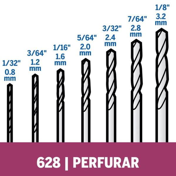 Imagem de Jogo de Brocas Aço Rápido 628 - 26150628AE000 - DREMEL