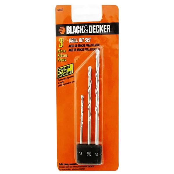 Imagem de Jogo De Brocas De Wídea Para Concreto Com 3 Peças Black+decker - 16860E