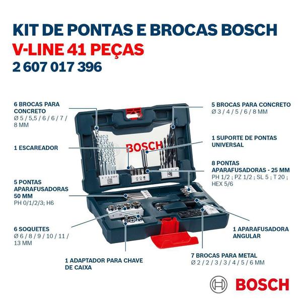 Imagem de Jogo de Brocas e Bits Bosch V-Line 41 Peças