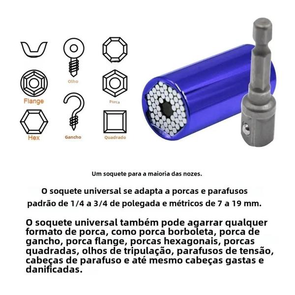 Imagem de Jogo de Cabeças de Catraca Multifuncionais e Coloridas para Parafusadeira Elétrica