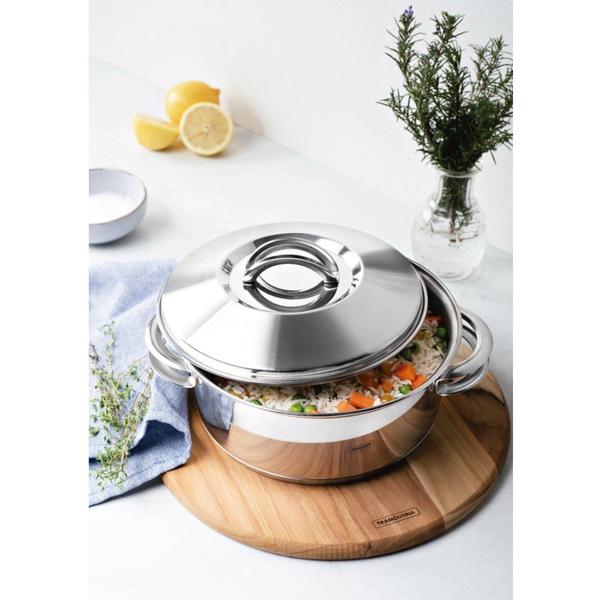 Jogo de Caçarola Funda e Rasa Solar 3 Peças em Aço Inox Fundo Triplo Tramontina Imagem de Jogo de Caçarola Funda e Rasa Solar 3 Peças em Aço Inox Fundo Triplo Tramontina