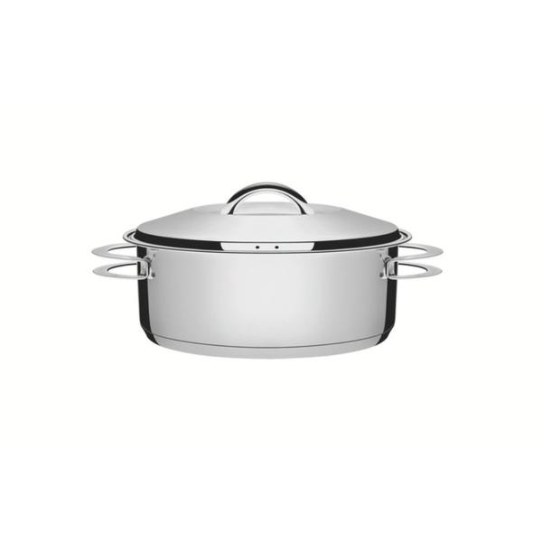 Imagem de Jogo de Caçarola Rasa + Cozi-Vapore Solar 24 cm 4,7 L em Aço Inox Fundo Triplo Tramontina