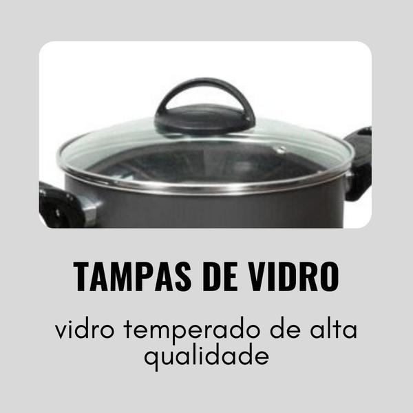 Imagem de Jogo de Caçarolas 03 Peças com Utensílios com Tampa de Vidro - Cereja