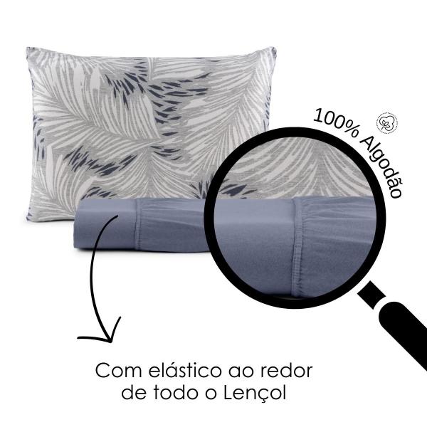 Imagem de Jogo de Cama 100% Algodão Solteiro 2 Peças Estampado Liso