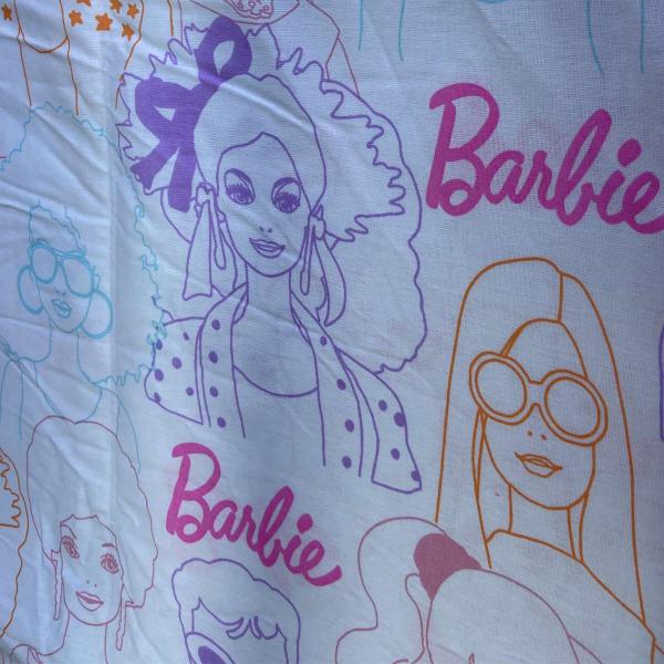 Imagem de Jogo de Cama 100% Algodão Solteiro Estampado Barbie 1,40 m x 2,10 m Com 3 Peças Lepper