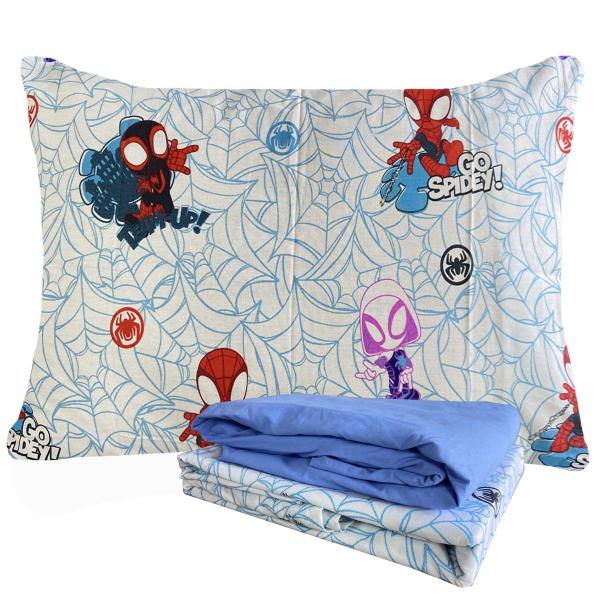 Imagem de Jogo de Cama 100% Algodão Solteiro Estampado Spidey 1,40 m x 2,10 m Com 3 Peças Lepper